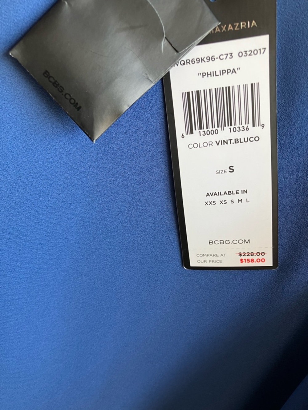 BCBGMaxAzria Philippa Color Blocked Shift Dress Size S Blue Shore Sleeves Mini - Picture 6 of 12
